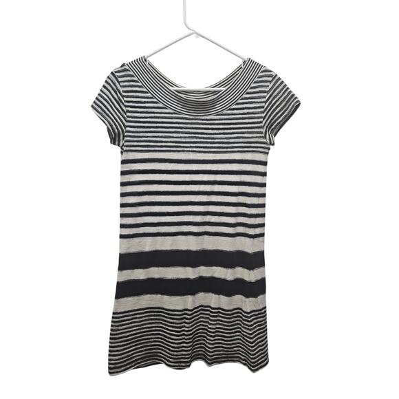 Maeve Haven Black White Stripe Knee Length Dress XS XSP 0 2 Anthropologie - Picture 1 of 7
